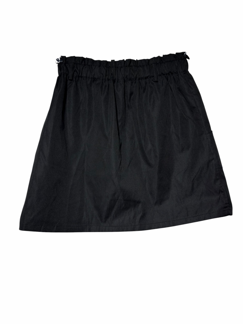 Kancy Kole Black Paperbag Waist A-Line Mini Skirt with Pockets Size XL